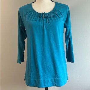 J. Jill Smocked Tee Tunic in Teal